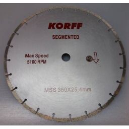 DISCO DIAMANTADO KORFF SEGMENTADO-CORTE SECO MSS350MM