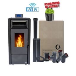 ESTUFA BDF OLIVIA Pellet 8 Kw + kit PARED + asp regalo