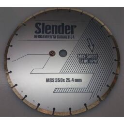DISCO DIAMANTADO SLENDERGAMMA SEGMENTADO CORTE SECO HSS350MM