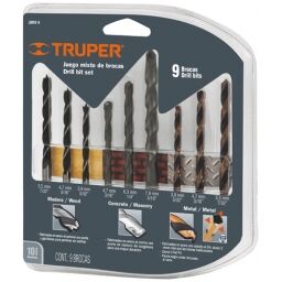MECHA- CIL. A/V TRUPER JUEGO COMB. 9P MADERA/CONCRETO/METAL