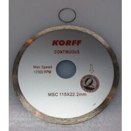 DISCO DIAMANTADO KORFF CONTINUO -CORTE HUM. MSC115MM