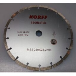 DISCO DIAMANTADO KORFF SEGMENTADO-CORTE SECO MSS230MM