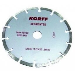 DISCO DIAMANTADO KORFF SEGMENTADO-CORTE SECO MSS180MM