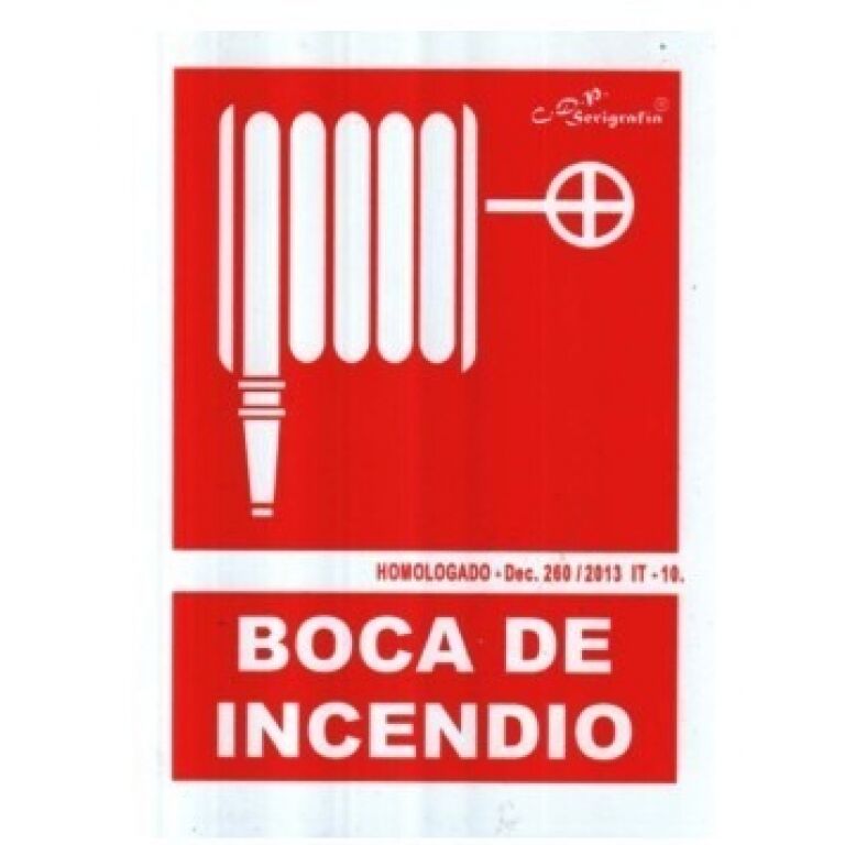 EXTINGUIDOR INCENDIO CARTEL BOCA DE INCENDIO 15X20