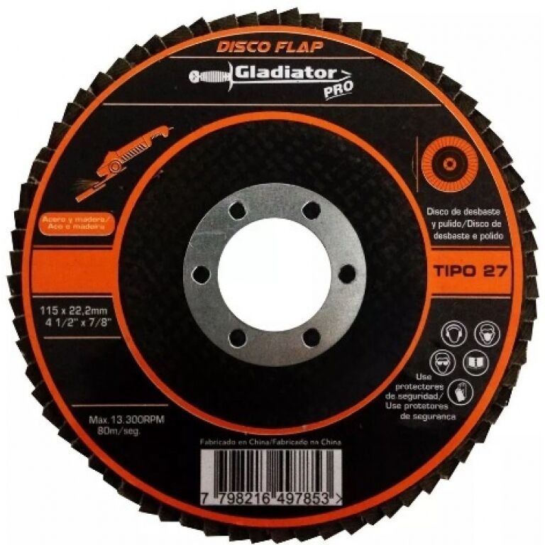 DISCO FLAP P/METAL IMPORTADO 4'1/2 -GRANO 36 GLADIADOR