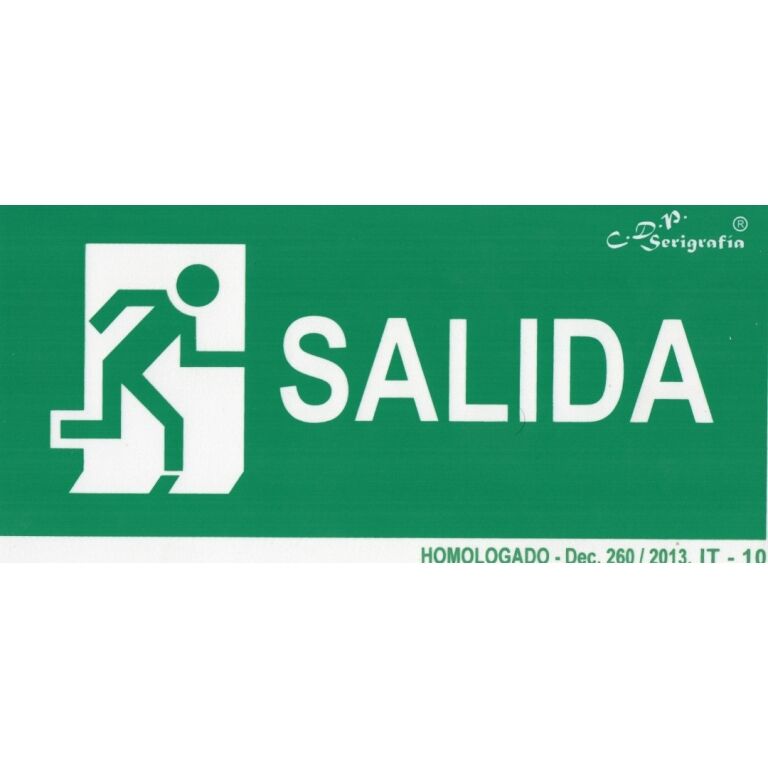 EXTINGUIDOR INCENDIO CARTEL SALIDA 30X15