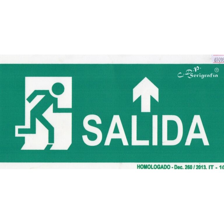 EXTINGUIDOR INCENDIO CARTEL SALIDA FLECHA ARR 15X30